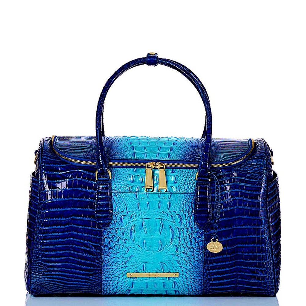 RARE BRAHMIN TALULLA CROC EMBOSSED DUFFLE - ROYALTY OMBRÉ (NEVER USED)
